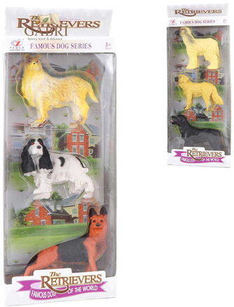 Zvířátko pejsek plastový 7cm I. set 3ks 2 druhy v krabici