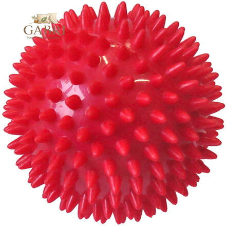 ACRA Míček masážní 7,5cm červený balónek ježek s bodlinkami v krabici