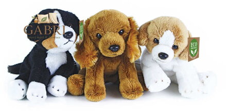 PLYŠ Pes sedící 14cm různé druhy Eco-Friendly *PLYŠOVÉ HRAČKY*