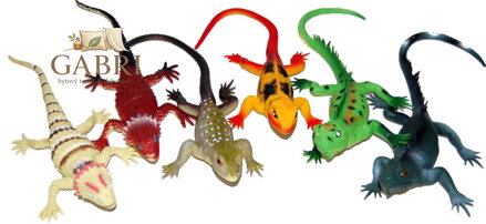Zvířata ještěrky 32cm plastové figurky zvířátka pískací 6 druhů