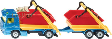 SIKU Auto nákladní set s přívěsem a 2 kontejnery kov 1695