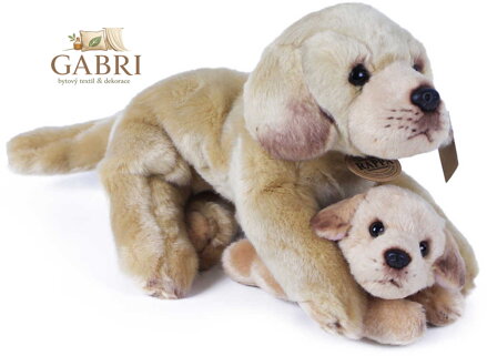 PLYŠ Set pes světlý labrador + mládě 25cm Eco-Friendly *PLYŠOVÉ HRAČKY*