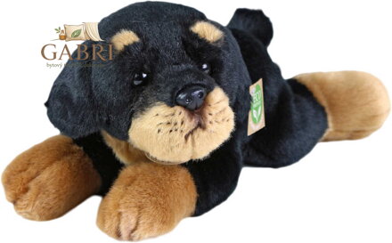 PLYŠ Pejsek rotvajler ležící 32cm Eco-Friendly *PLYŠOVÉ HRAČKY*