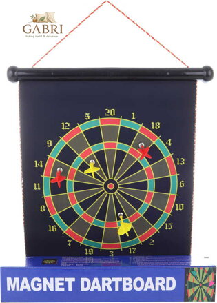 Hra Šipky set magnetický rolovací terč závěsný se 4 šipkami na magnet