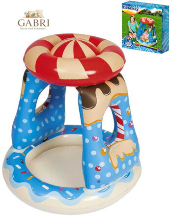BESTWAY Baby bazén sladký domeček 91x91x89cm se stříškou 52270