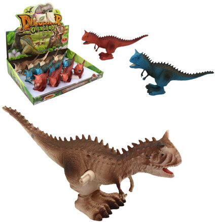 Dinosaurus pravěký ještěr skákací zvířátko na natažení 20cm plast 3 barvy