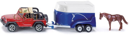 SIKU Blister Auto terénní vůz set s přívěsem a koněm kovový model 1651