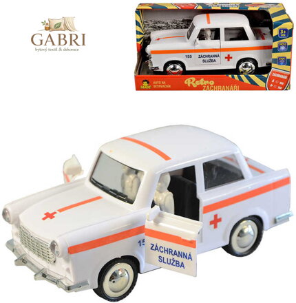 Auto retro záchranná služba na setrvačník na baterie Světlo Zvuk plast