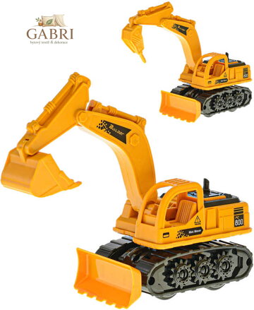 Bagr plastový žlutý 18cm na setrvačník 2 druhy