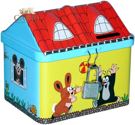 KRTEK (Krteček) Pokladnička (kasička) Krtek domeček kovová