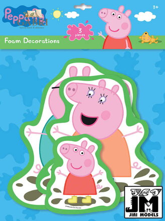 JIRI MODELS Samolepky pěnové set 3ks wall decor Peppa Pig