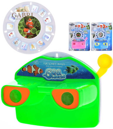 Foťák s promítáním zvířátka mořský svět set se 2 stereo kotoučky plast 3 barvy