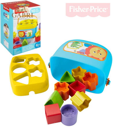 FISHER PRICE Baby moje první vkládačka set kyblík + 10 kostek plast pro miminko