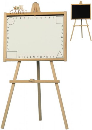 DŘEVO Tabule školní stojanová bílá na psaní fixy / magnetická 2v1
