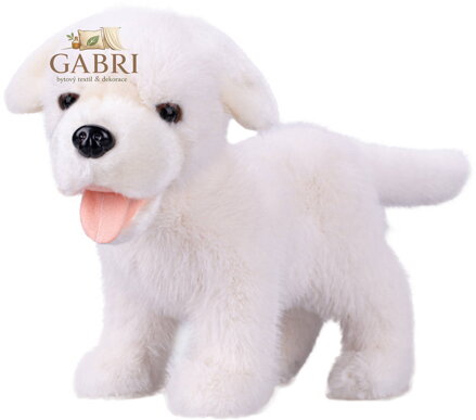 PLYŠ Pes labrador 23cm bílý stojící *PLYŠOVÉ HRAČKY*