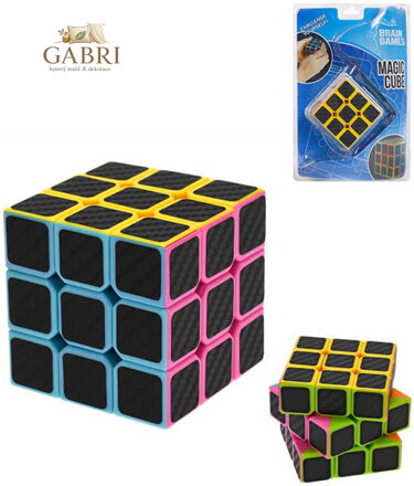 Hra Rubikova kostka černá 6,5cm dětský hlavolam plast