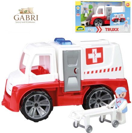 LENA Truxx Baby auto funkční sanitka 29cm set s figurkou plast v krabici