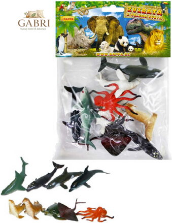 Zvířátko mořské gumové 5-8cm různé druhy set 10ks v sáčku