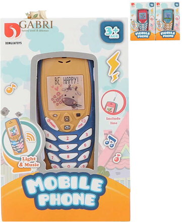 Telefon mobilní dětský retro tlačítkový na baterie 3 barvy Světlo Zvuk