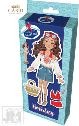 JIRI MODELS Panenka magnetická oblékací Na prázdninách set s podstavcem