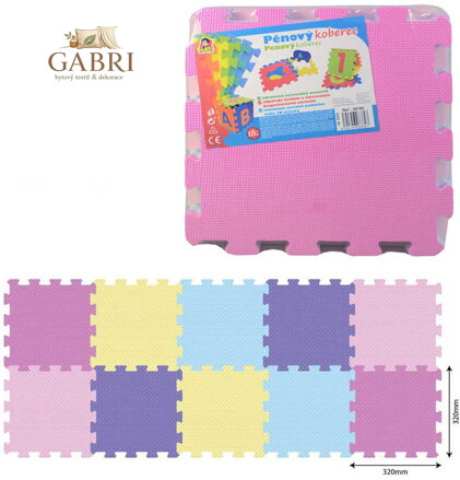 Měkké bloky barevné A 10ks pěnový koberec baby puzzle podložka na zem