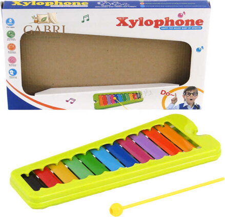 Xylofon dětský barevný 11 kláves s paličkou *HUDEBNÍ NÁSTROJE*