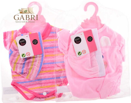 Obleček pro panenku miminko 40-45cm set dupačky/body s čepičkou