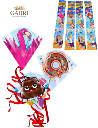 Drak létající s obrázkem 59x55cm plastový 8 druhů v sáčku