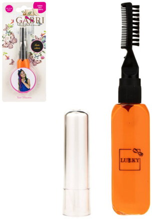 LUKKY Řasenka dětská na vlasy Oranžová neonová na kartě