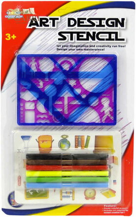 Malování s fixami a šablonami kreativní set na kartě