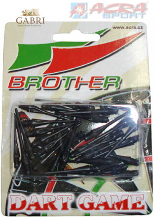 ACRA Náhradní plastové hroty k šipkám Brother set 30ks TA5 2 barvy