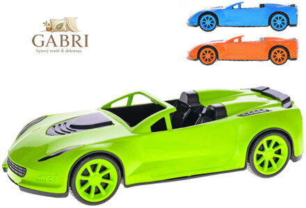 Auto sportovní kabriolet 39cm volný chod 3 barvy v síťce plast