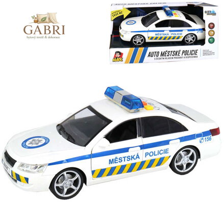 Auto městská policie 24cm CZ na setrvačník 1:16 na baterie Světlo Zvuk CZ