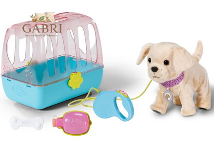 ZAPF CREATION BABY BORN Můj veselý pejsek s přepravním boxem