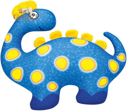 BINO Dinosaurus barevný 33cm žlutomodrý textilní mazlíček zvířátko