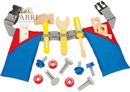 BINO DŘEVO Dětské pracovní nářadí 17ks na opasku *DŘEVĚNÉ HRAČKY*