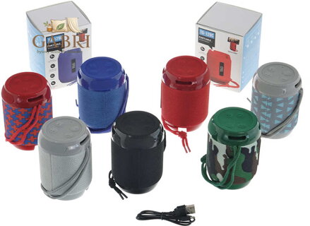 Bezdrátový bluetooth reproduktor soudek 5W / Hands-free / USB / FM rádio na baterie