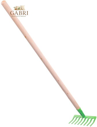DŘEVO Hrábě dětské nářadí zelené s násadou 80cm kov *DŘEVĚNÉ HRAČKY*