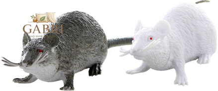 Zvířátko krysa plastová 19cm potkan 2 barvy