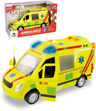 Auto City Collection česká ambulance sanitka na setrvačník na baterie CZ Světlo Zvuk