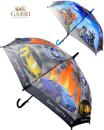Deštník dětský klučičí Auta / Motorky vystřelovací různé druhy