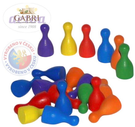 DETOA DŘEVO Figurky 25mm sada 24kusů v sáčku