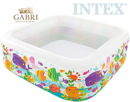 INTEX Bazén dětský nafukovací Oceán 159x159x50cm čtverec 3 komory
