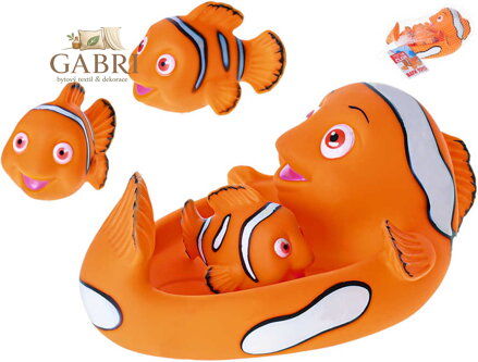 Ryba 20cm + 3 rybičky Mini Club baby sada do vany na koupání pro miminko