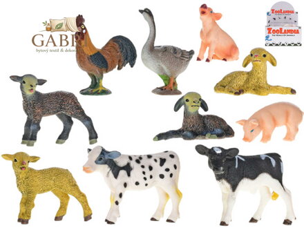Zvířata mláďata farma 4-9cm plastové figurky zvířátka 10 druhů