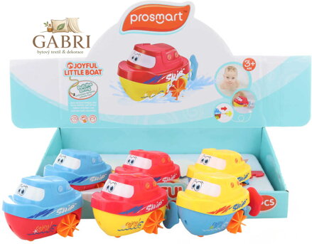 Baby lodička do vany s obličejem natahovací 10cm do vody 3 barvy plast