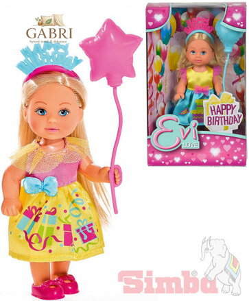 SIMBA Panenka Evička 12cm narozeninový set Happy Birthday Evi Love 2 druhy