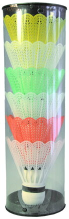 Košíčky na badminton set 6ks bílé + barevné v plastové tubě