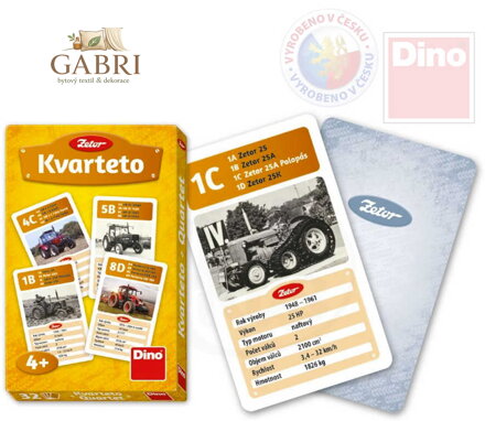 DINO Hra karetní Kvarteto Zetor *SPOLEČENSKÉ HRY*