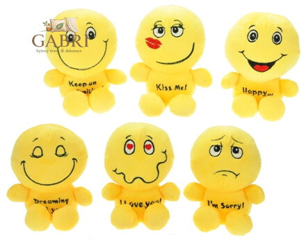 PLYŠ Smajlík 12 cm sedící 6 druhů PLYŠOVÉ HRAČKY